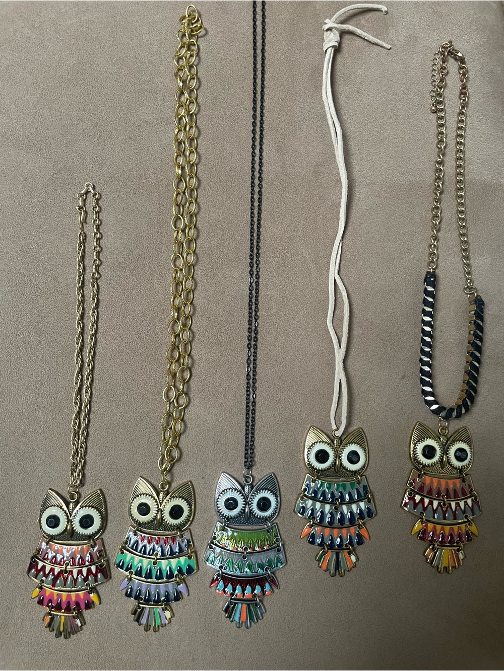 Vintage look  Owl Pendant Necklace - Women Jewelry All 5 pieces